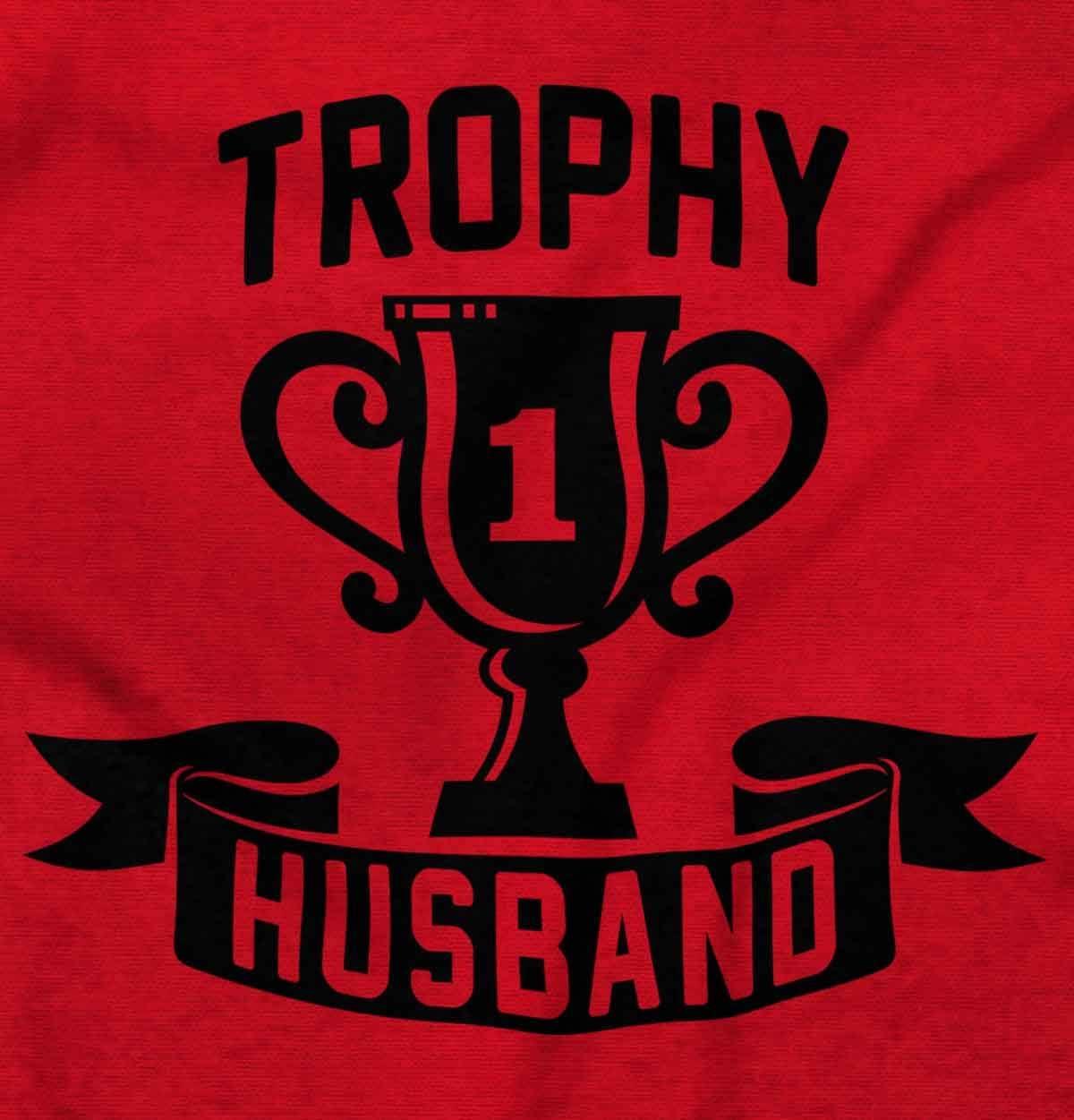 imageBrisco Brands Cool Trophy Husband Number 1 Hubby Hoodie Hooded Sweatshirt MenRed