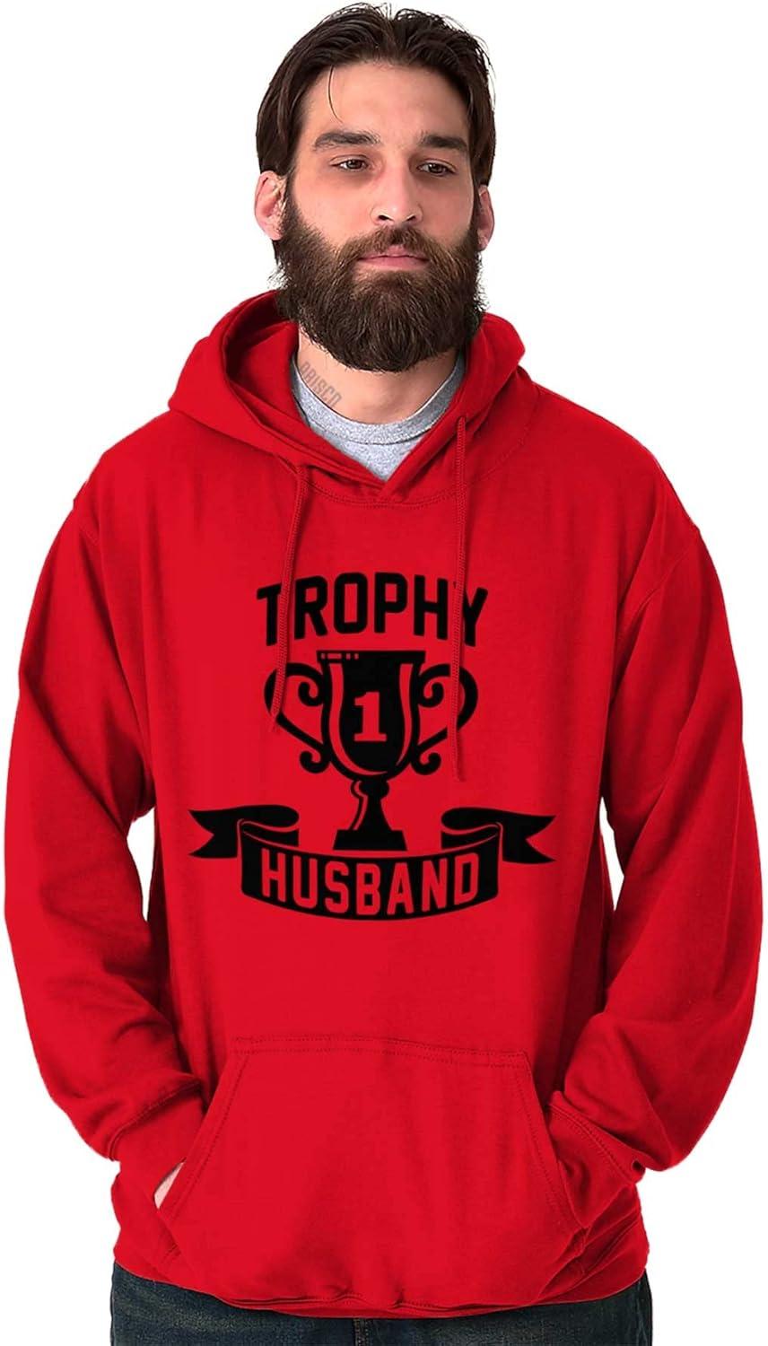 imageBrisco Brands Cool Trophy Husband Number 1 Hubby Hoodie Hooded Sweatshirt MenRed