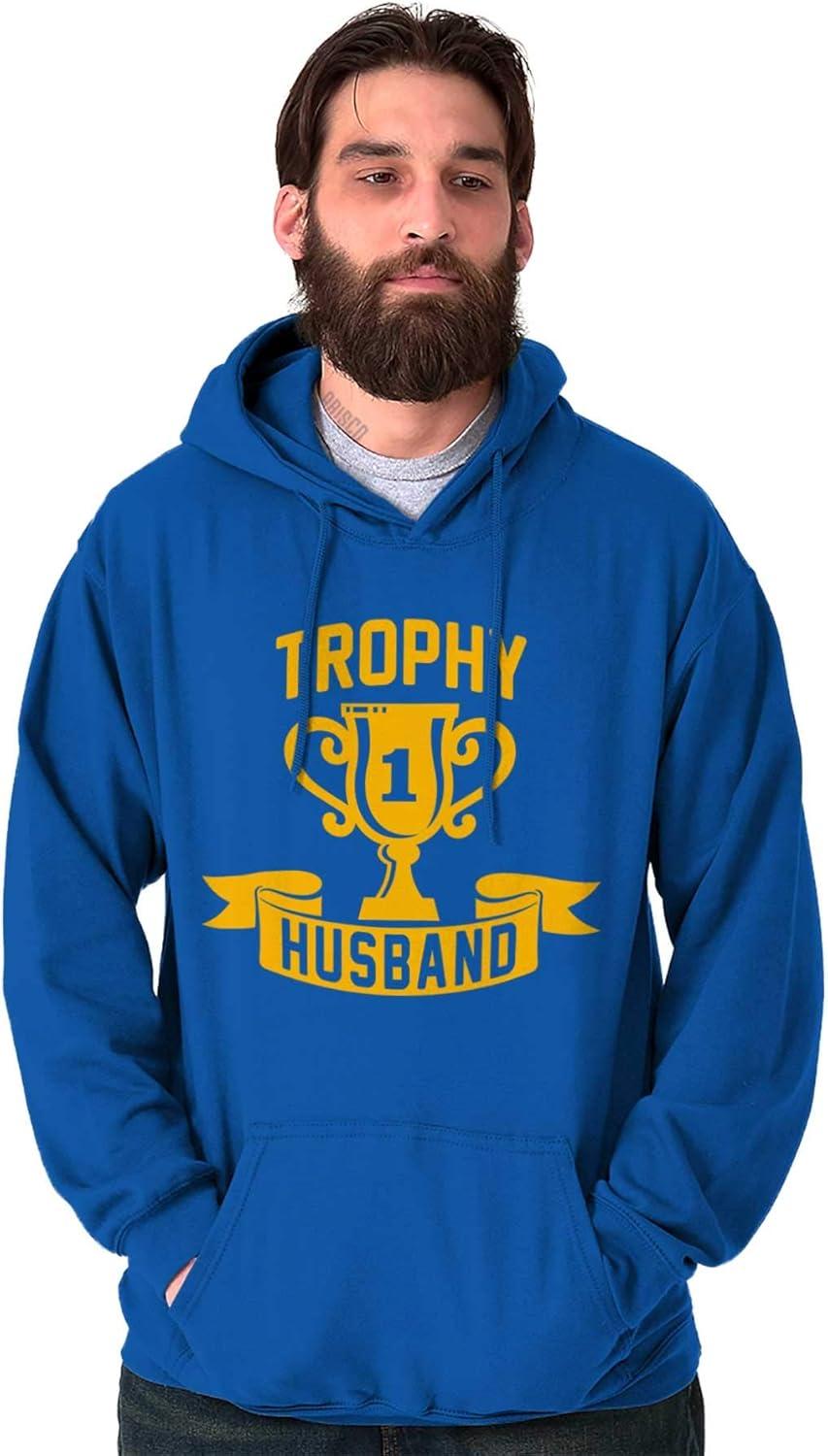 imageBrisco Brands Cool Trophy Husband Number 1 Hubby Hoodie Hooded Sweatshirt MenRoyal