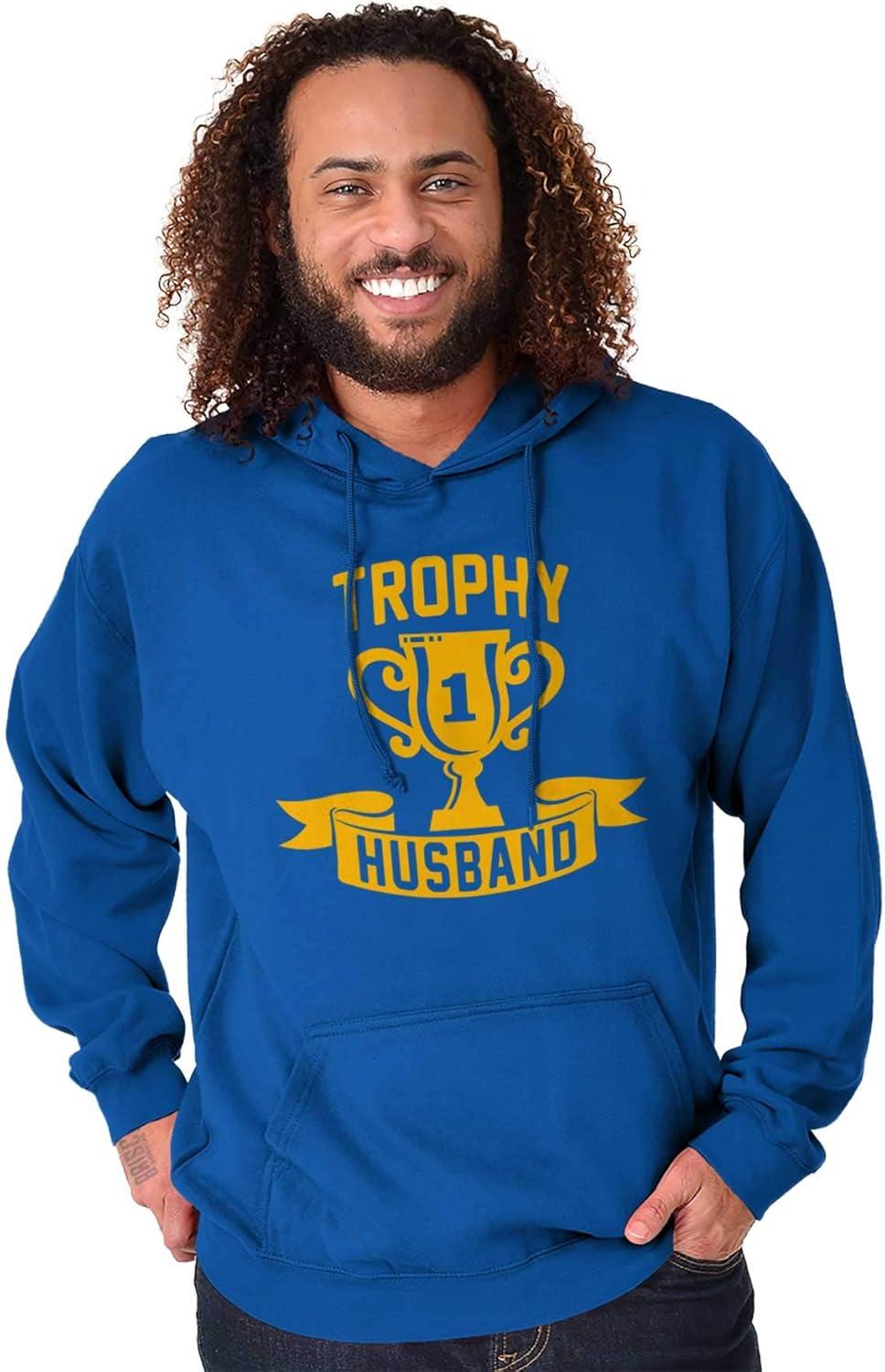 imageBrisco Brands Cool Trophy Husband Number 1 Hubby Hoodie Hooded Sweatshirt MenRoyal