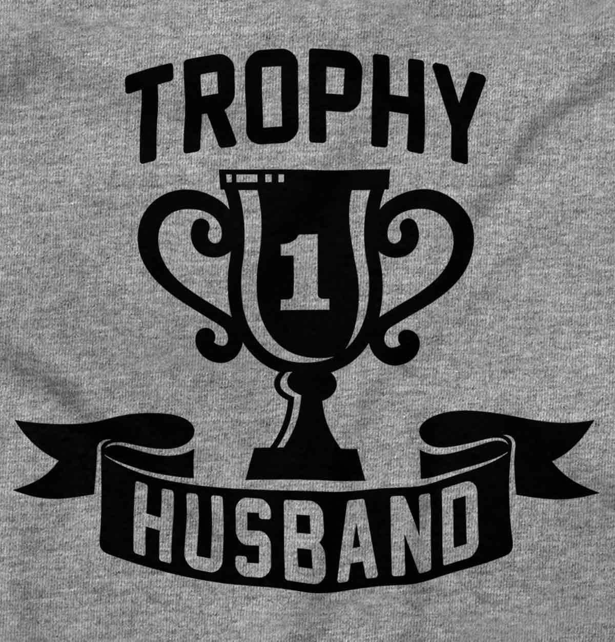 imageBrisco Brands Cool Trophy Husband Number 1 Hubby Hoodie Hooded Sweatshirt MenSport Grey