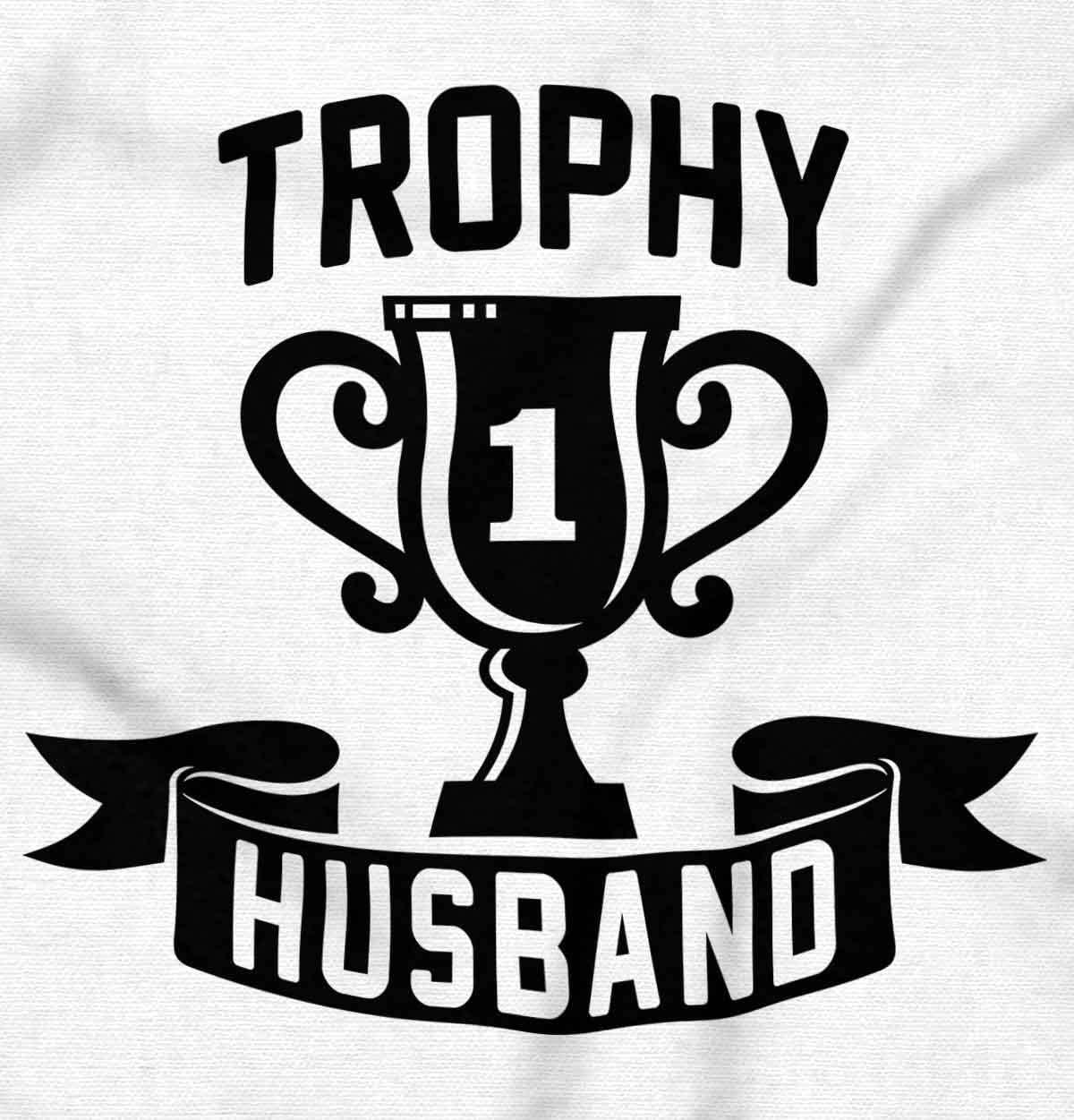 imageBrisco Brands Cool Trophy Husband Number 1 Hubby Hoodie Hooded Sweatshirt MenWhite