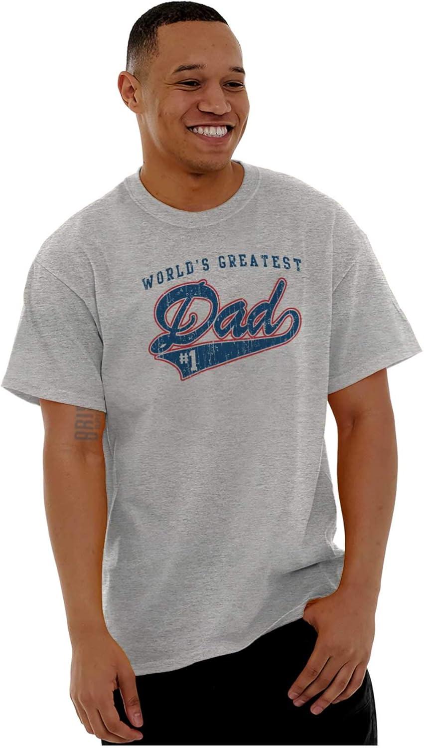 imageBrisco Brands Worlds Greatest Dad Number 1 Father Mens Graphic T Shirt TeesSport Grey