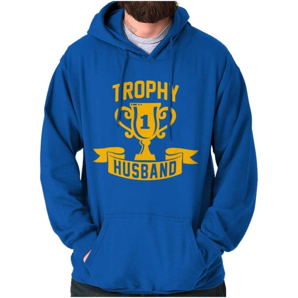 imageBrisco Brands Cool Trophy Husband Number 1 Hubby Hoodie Hooded Sweatshirt MenRoyal