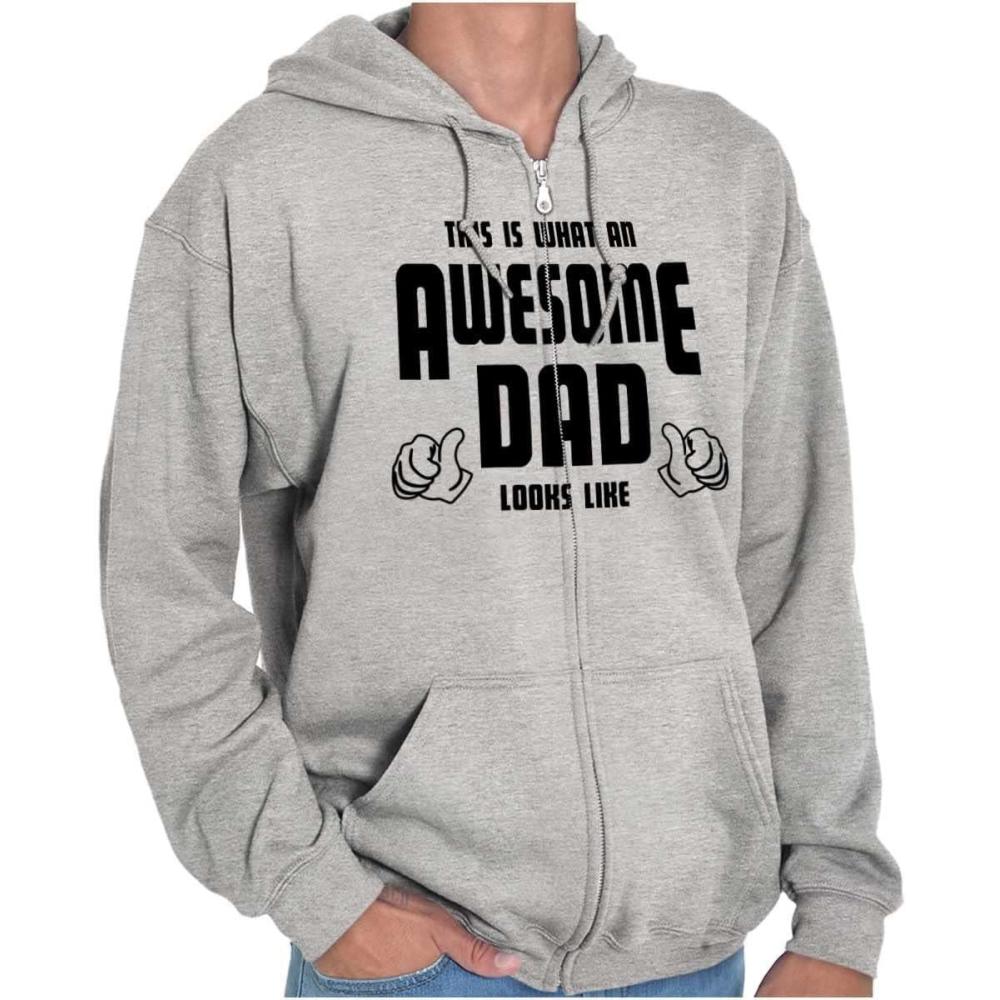 imageBrisco Brands This is What Awesome Dads Look Like Zip Hoodie Sweatshirt MenSport Grey