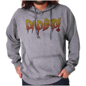 Brisco Brands Dad Bod Funny Fathers Day Gym Workout Hoodie Hooded Sweatshirt Men(Sport Grey)