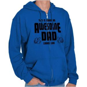Brisco Brands This is What Awesome Dads Look Like Zip Hoodie Sweatshirt Men(Royal)