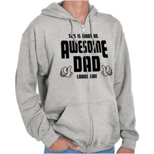 Brisco Brands This is What Awesome Dads Look Like Zip Hoodie Sweatshirt Men(Sport Grey)