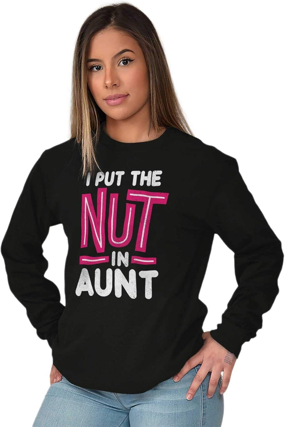 imageAunt Cute Funny Cool Crazy Auntie Womens Long Sleeve T ShirtBlack