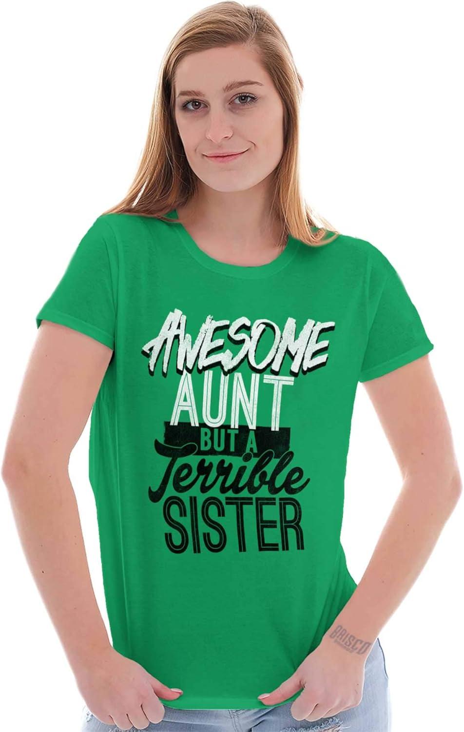 imageBest Awesome Crazy Sister Cute Funny Womens Slim Fit Graphic TeeIrish Green