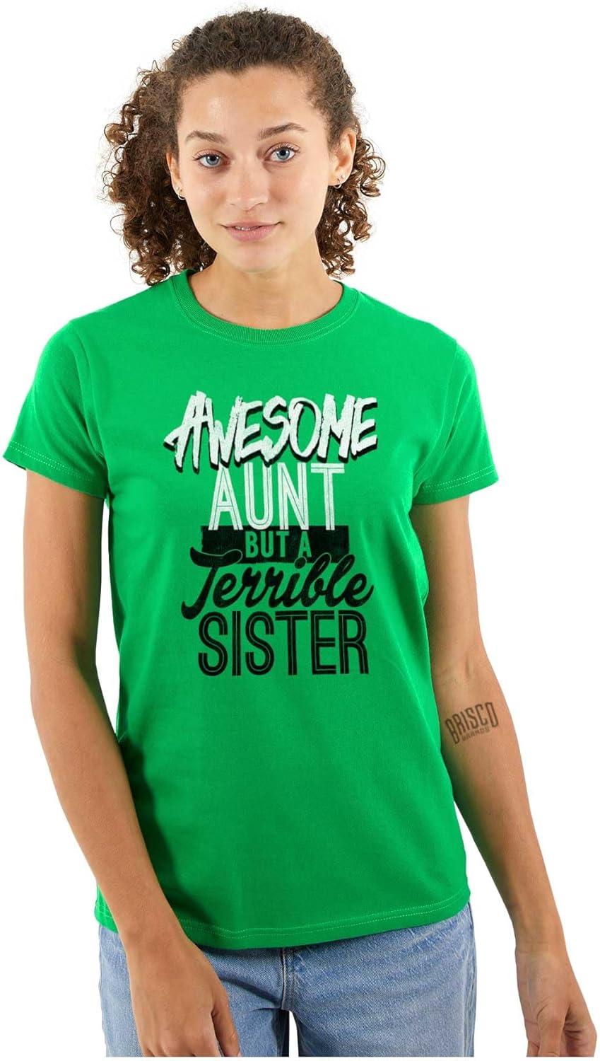 imageBest Awesome Crazy Sister Cute Funny Womens Slim Fit Graphic TeeIrish Green