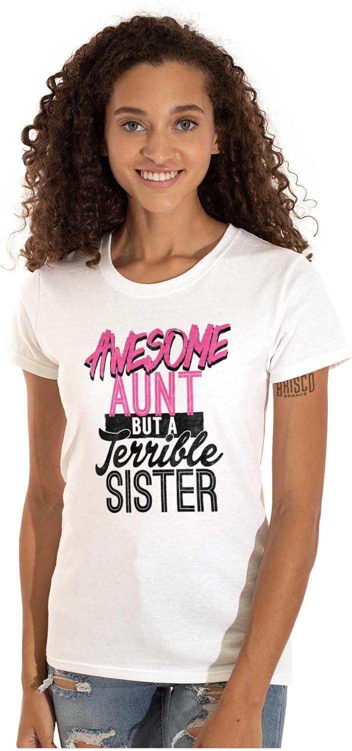 imageBest Awesome Crazy Sister Cute Funny Womens Slim Fit Graphic TeeWhite