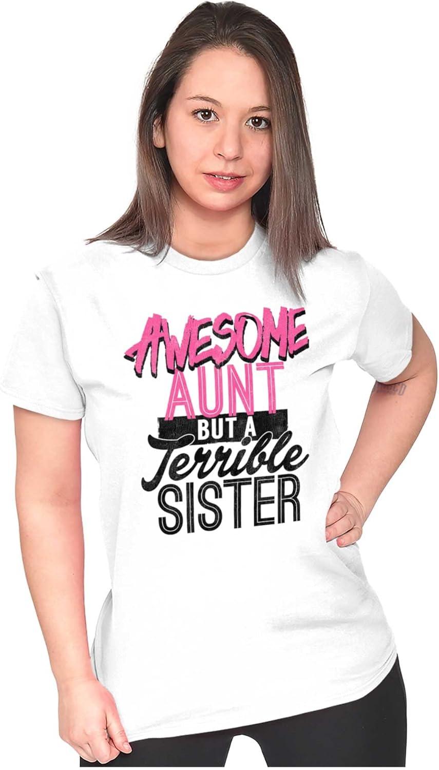 imageBest Awesome Crazy Sister Cute Funny Womens Slim Fit Graphic TeeWhite