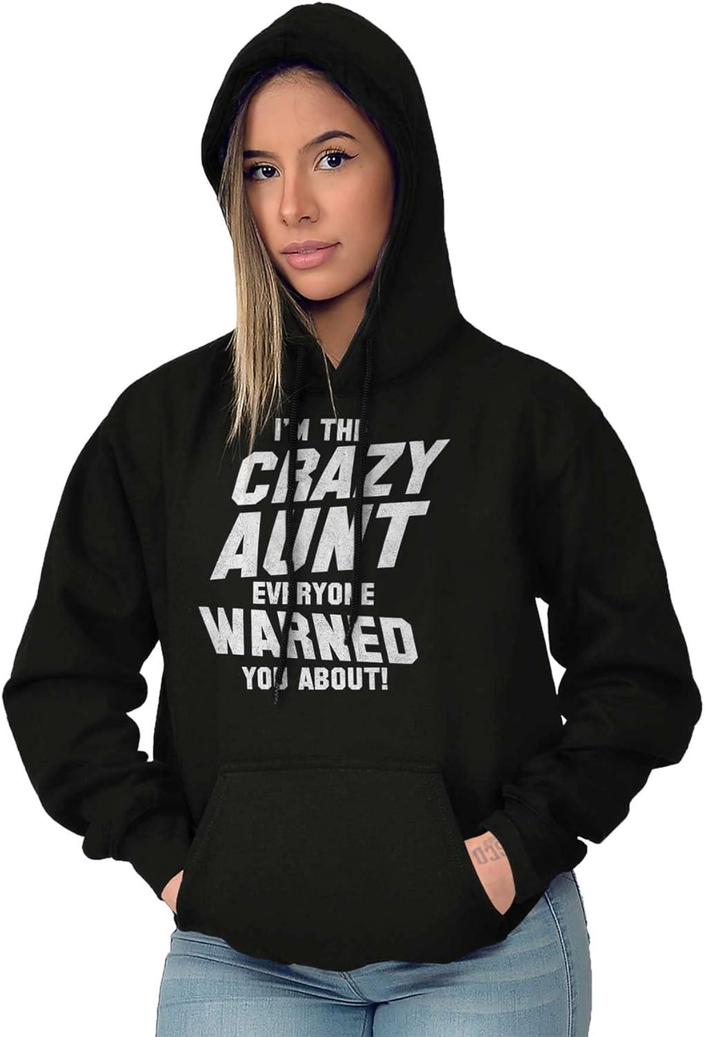 imageBrisco Brands Crazy Aunt Funny Fave Auntie Present Hoodie Sweatshirt WomenBlack