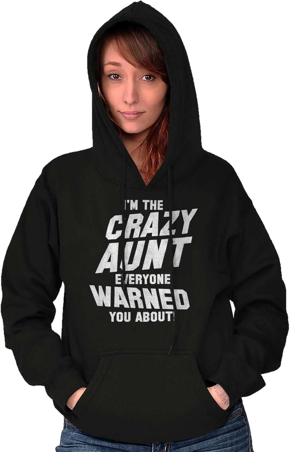 imageBrisco Brands Crazy Aunt Funny Fave Auntie Present Hoodie Sweatshirt WomenBlack