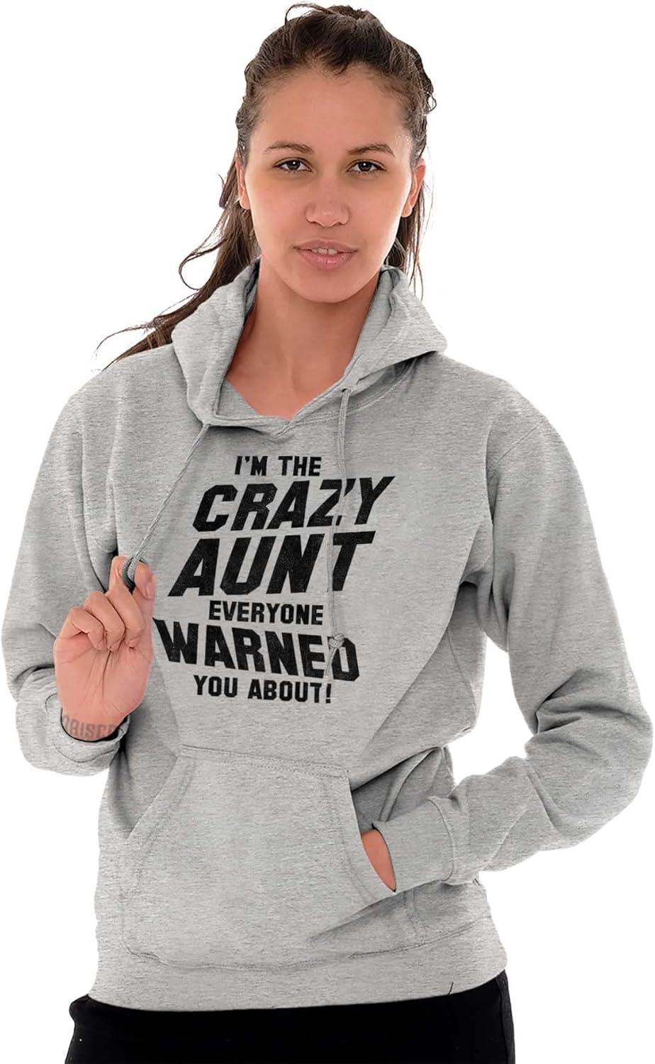 imageBrisco Brands Crazy Aunt Funny Fave Auntie Present Hoodie Sweatshirt WomenSport Grey