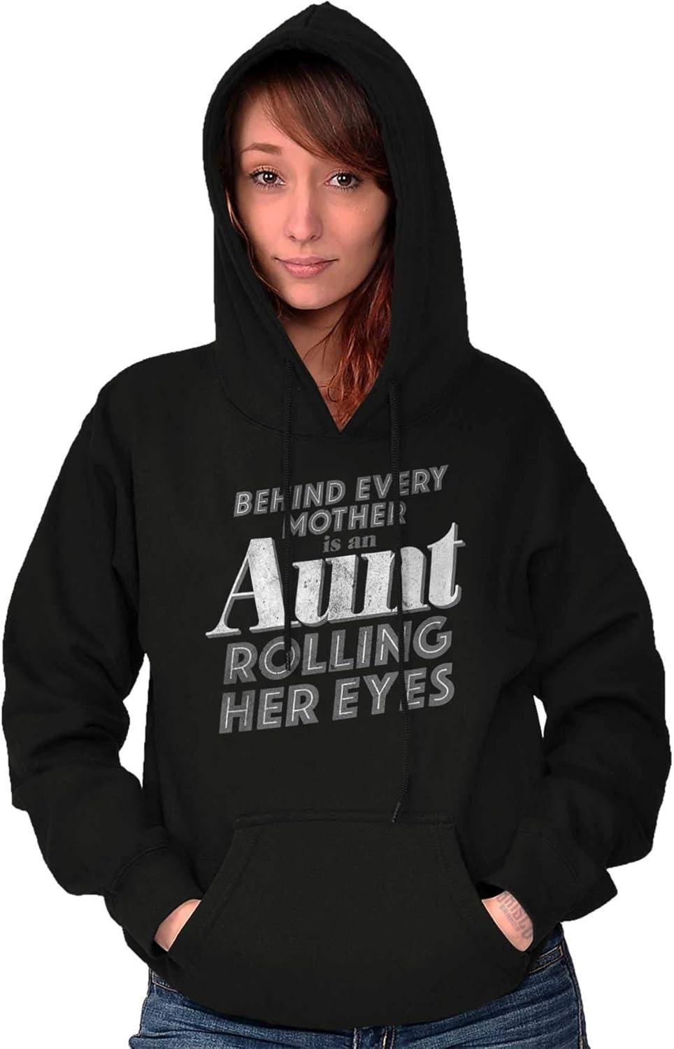 imageBrisco Brands Cute Funny Favorite Cool Auntie Aunt Hoodie Sweatshirt WomenBlack