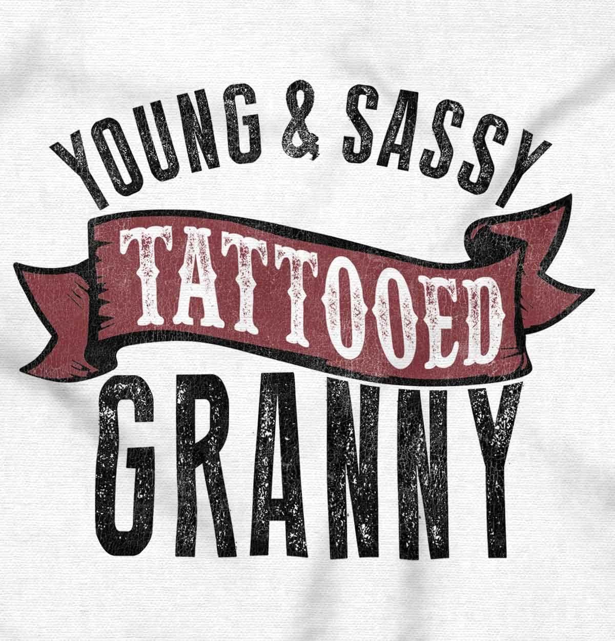 imageBrisco Brands Sassy Tattooed Granny Funny Grandma Zip Hoodie Sweatshirt WomenWhite