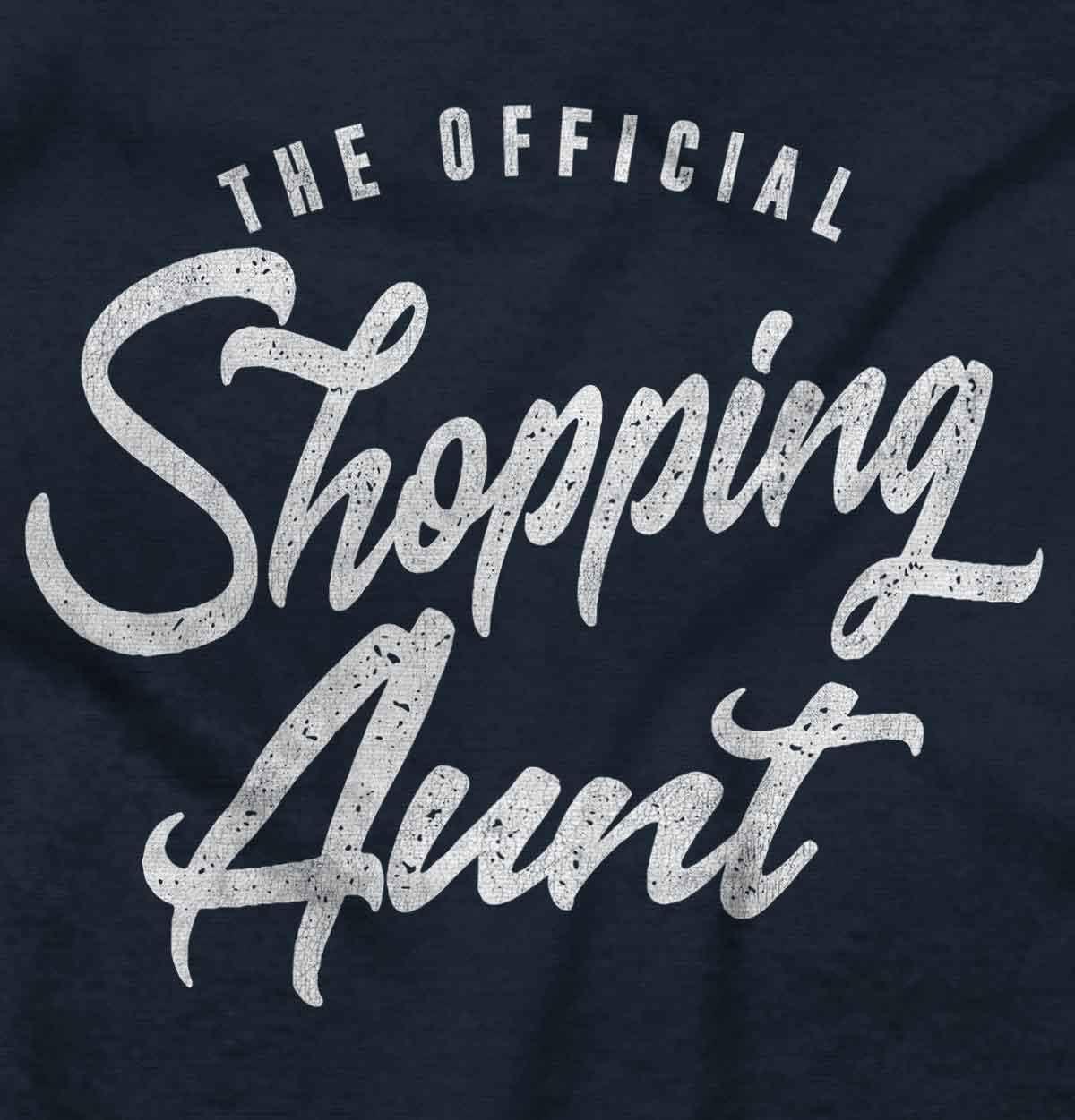 imageBrisco Brands Shopaholic Aunt Cute Cool Fun Auntie Womens Graphic T Shirt TeesNavy