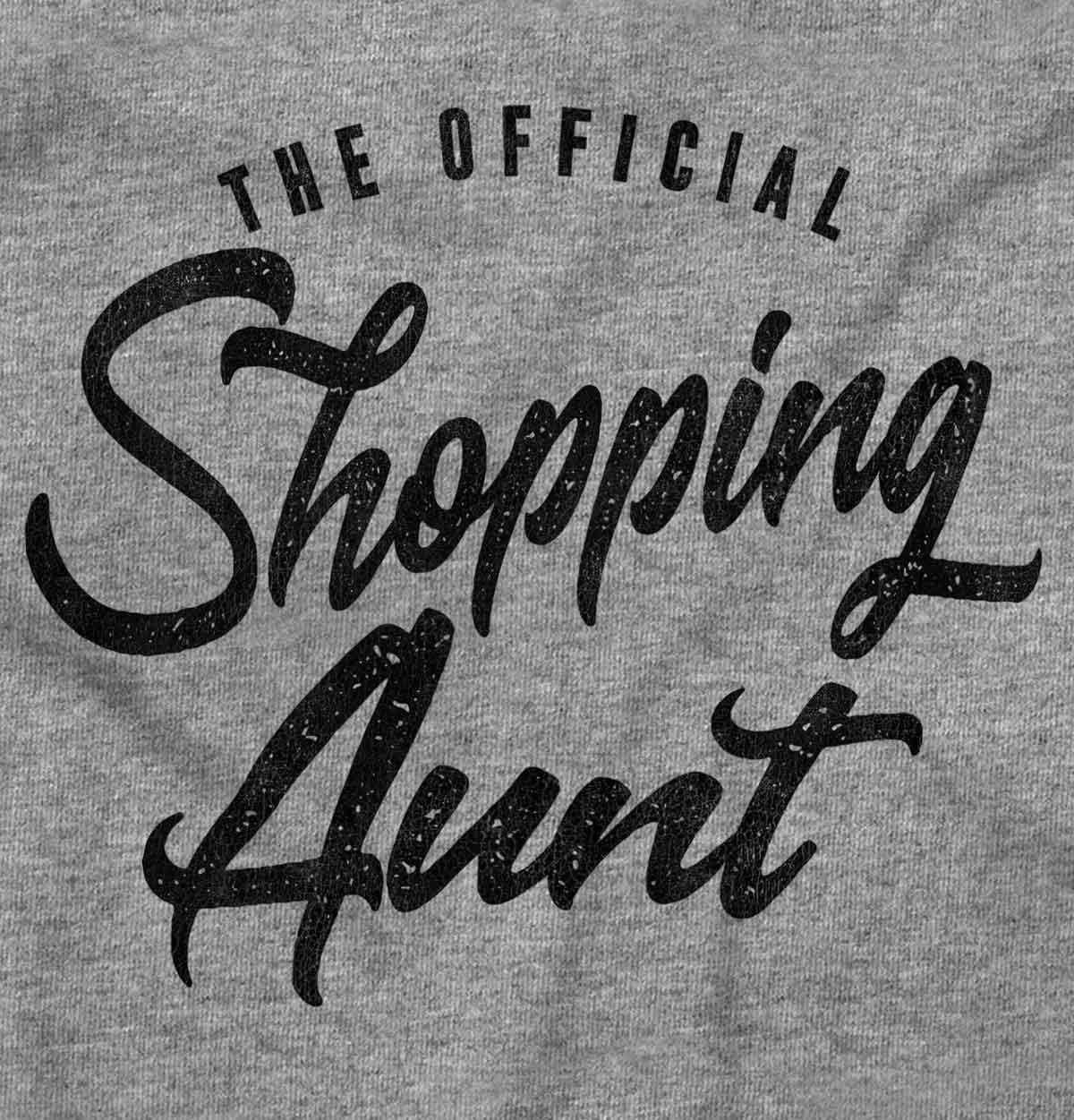 imageBrisco Brands Shopaholic Aunt Cute Cool Fun Auntie Womens Graphic T Shirt TeesSport Grey