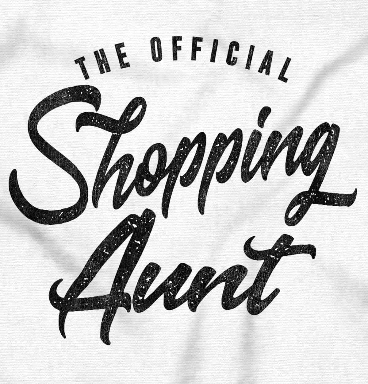 imageBrisco Brands Shopaholic Aunt Cute Cool Fun Auntie Womens Graphic T Shirt TeesWhite