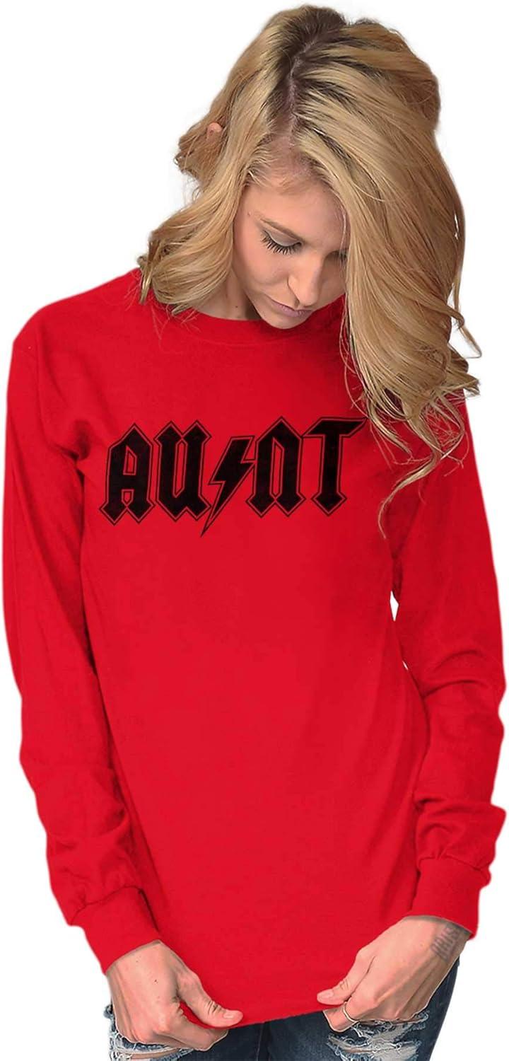 imageCool Auntie Aunt Funny Favorite Cute Womens Long Sleeve T ShirtRed