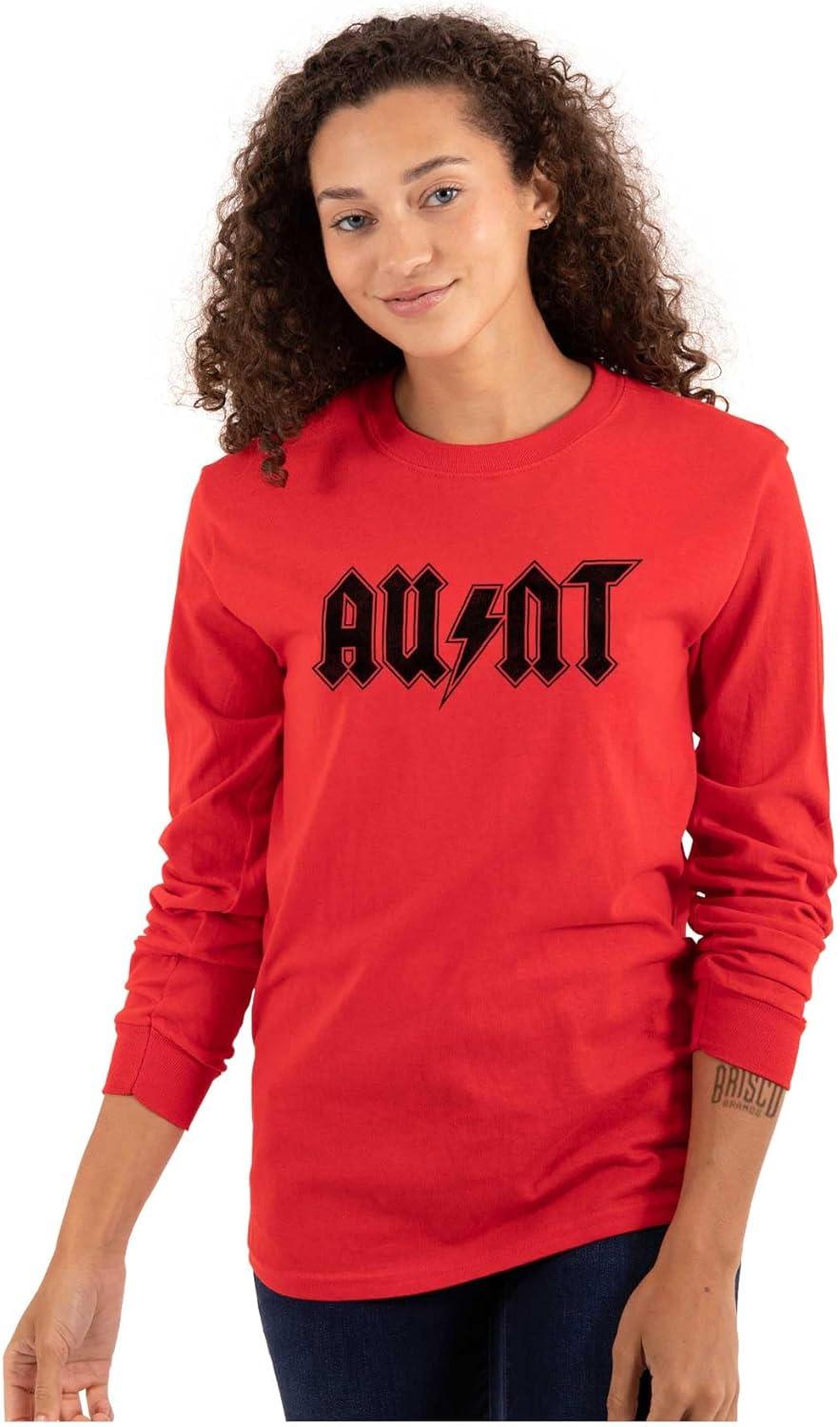 imageCool Auntie Aunt Funny Favorite Cute Womens Long Sleeve T ShirtRed