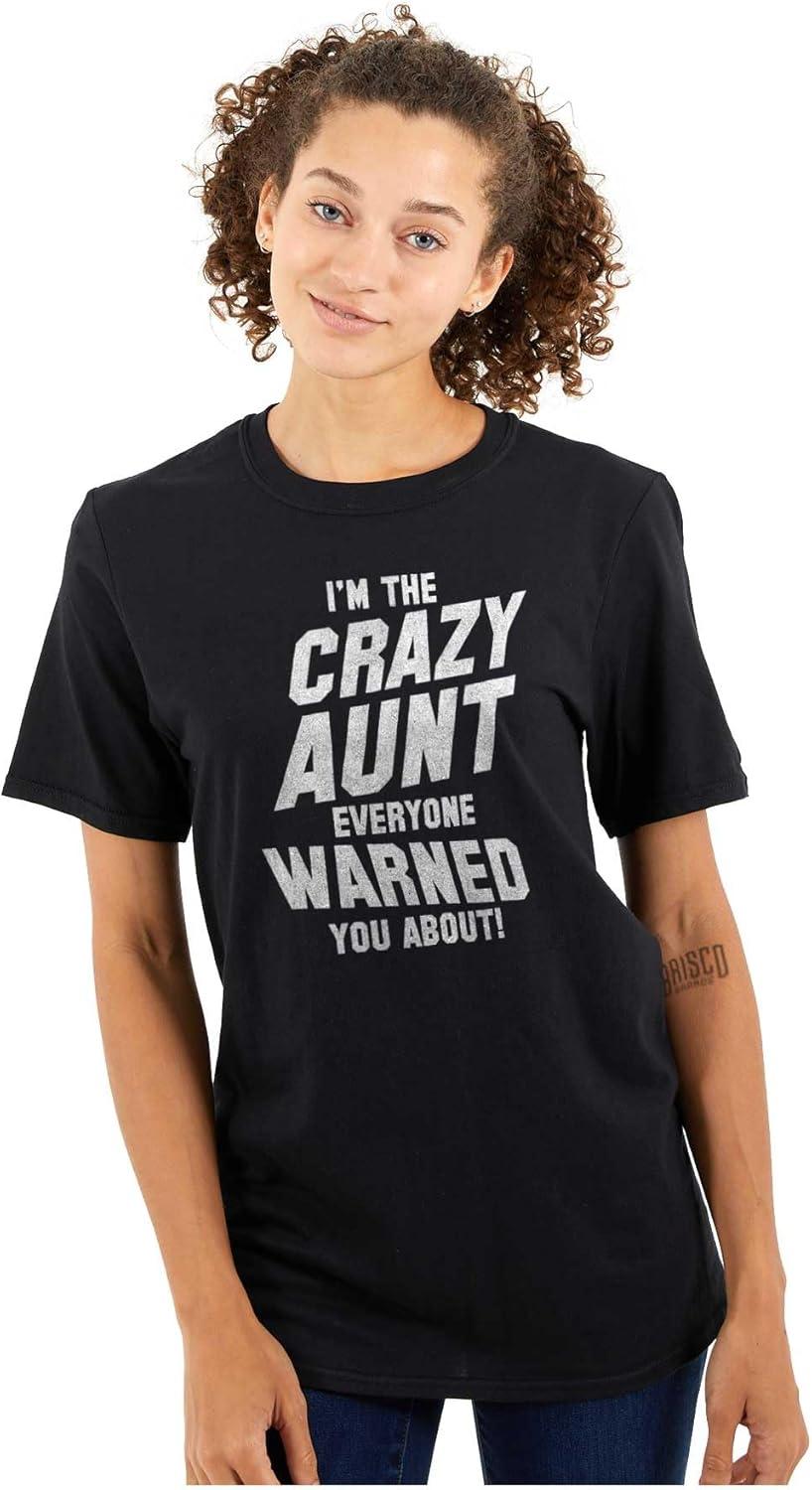 imageCrazy Aunt Funny Fave Auntie Present Womens Graphic T Shirt TeesBlack
