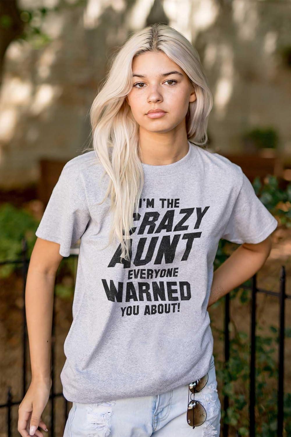 imageCrazy Aunt Funny Fave Auntie Present Womens Graphic T Shirt TeesSport Grey