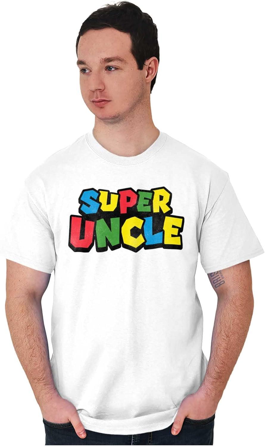 imageSuper Uncle Gamer Nerd Retro Geek Mens Graphic T Shirt TeesWhite