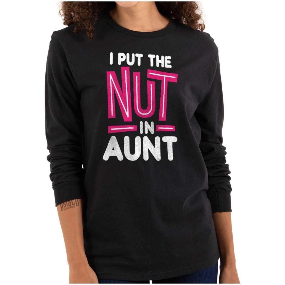 imageAunt Cute Funny Cool Crazy Auntie Womens Long Sleeve T ShirtBlack