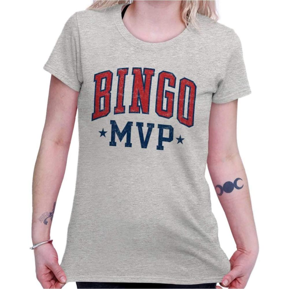 imageFunny Bingo Grandma Grandmother Gigi Womens Slim Fit Graphic TeeSport Grey
