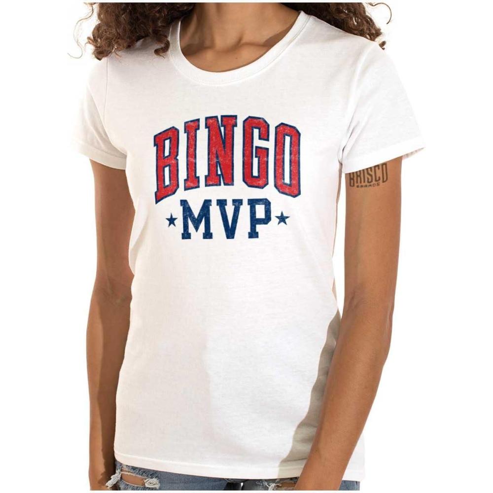 imageFunny Bingo Grandma Grandmother Gigi Womens Slim Fit Graphic TeeWhite