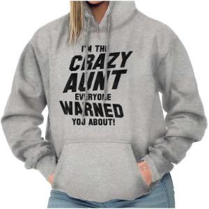 Brisco Brands Crazy Aunt Funny Fave Auntie Present Hoodie Sweatshirt Women(Sport Grey)