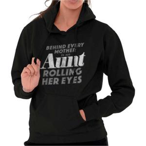 Brisco Brands Cute Funny Favorite Cool Auntie Aunt Hoodie Sweatshirt Women(Black)