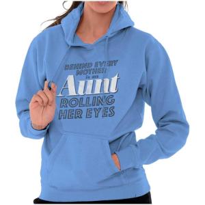 Brisco Brands Cute Funny Favorite Cool Auntie Aunt Hoodie Sweatshirt Women(Carolina Blue)