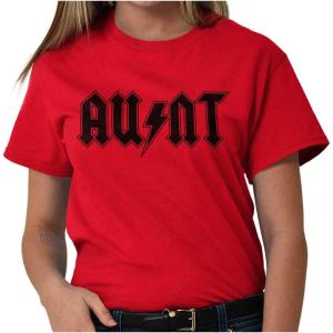 Cool Auntie Aunt Funny Favorite Cute Womens Graphic T Shirt Tees(Red)