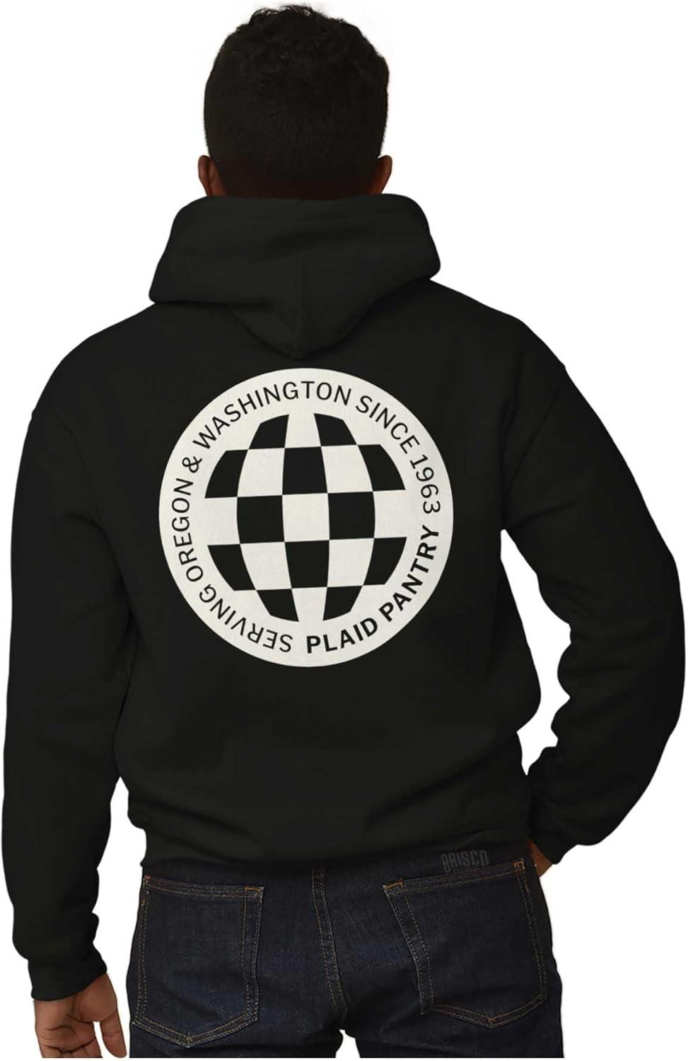 imageBrisco Brands Plaid Pantry Since 1963 Checker Logo Hoodie Sweatshirt Women MenBlack