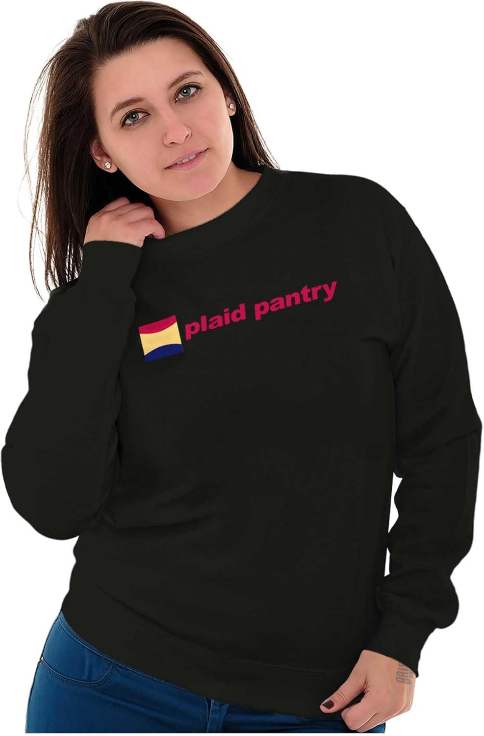 imageBrisco Brands Plaid Pantry Store Minimalist Logo Sweatshirt for Men or WomenBlack