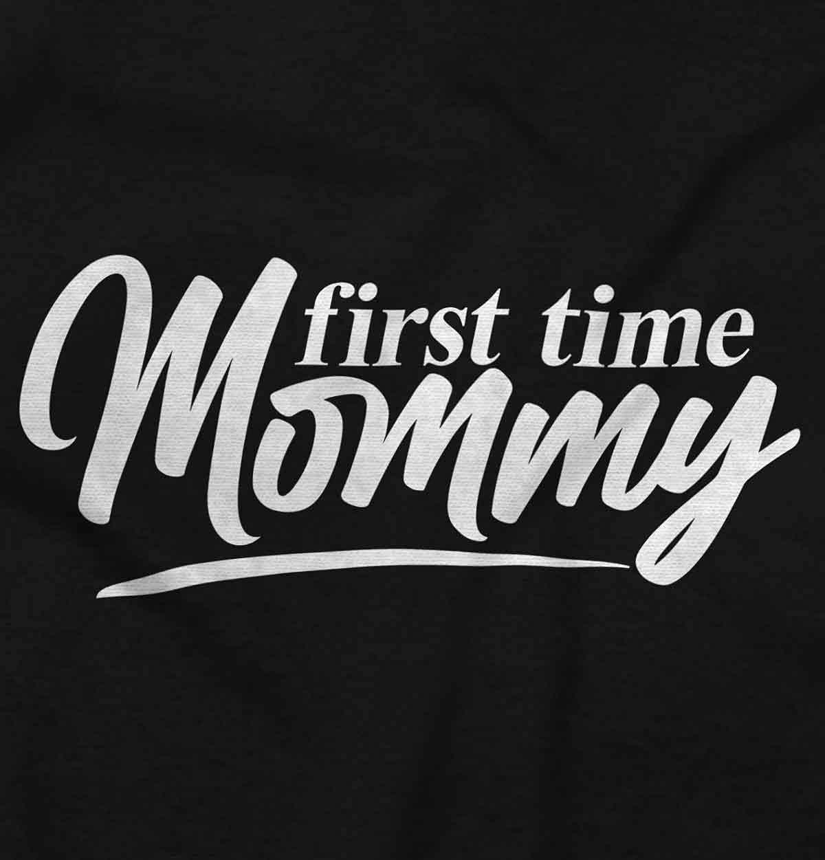 imageBrisco Brands Womens Maternity First Time Mommy Cute Pregnancy T Shirt TeeBlack