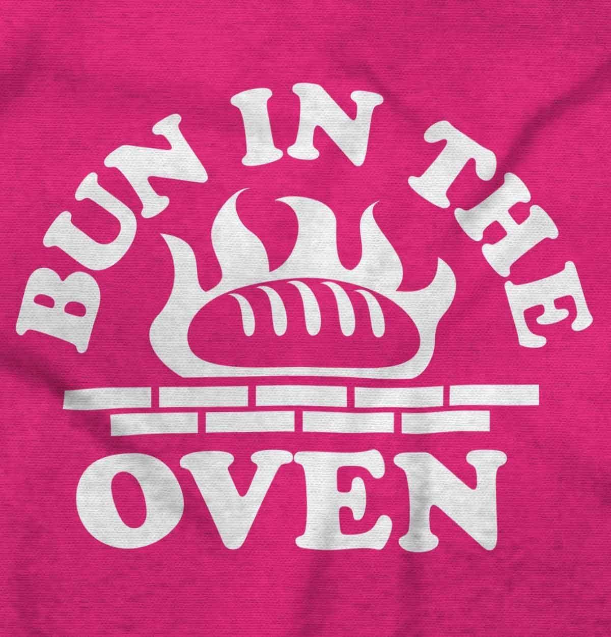 imageWomens Maternity Bun in The Oven Prenatal Expecting T Shirt TeeHot Pink