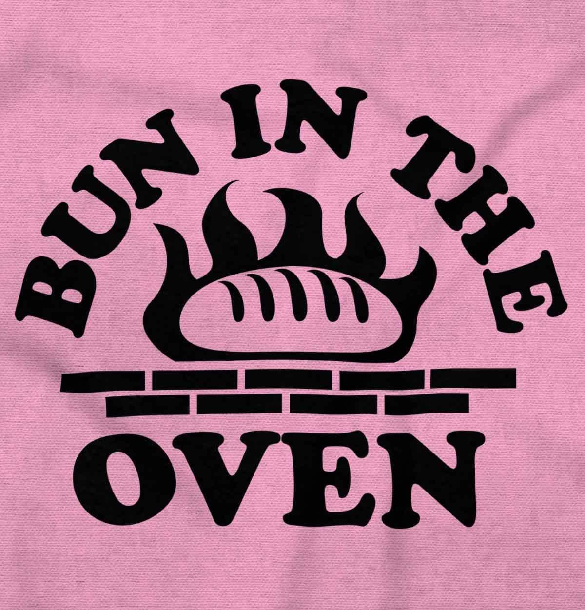 imageWomens Maternity Bun in The Oven Prenatal Expecting T Shirt TeePink