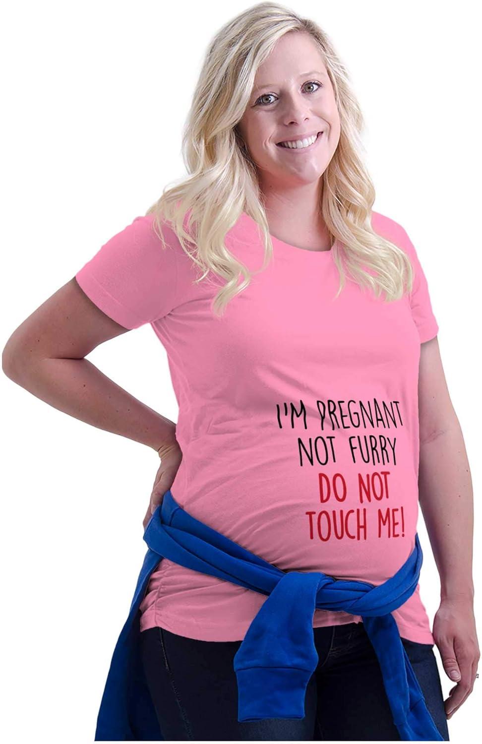 imageWomens Maternity Pregnant Not Furry Dont Touch Me T Shirt TeePink