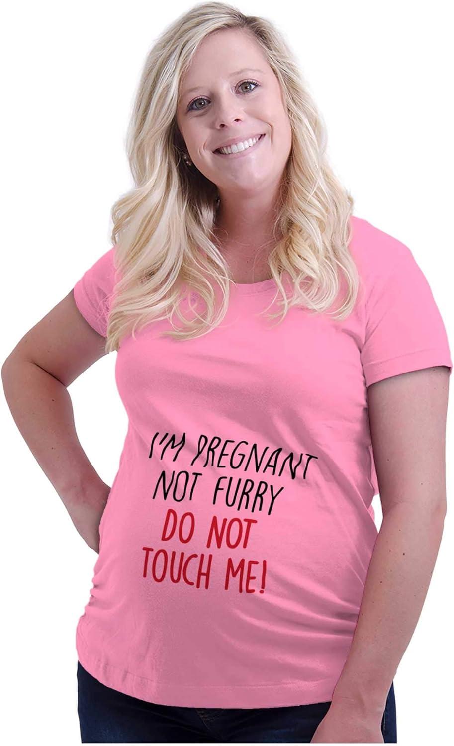 imageWomens Maternity Pregnant Not Furry Dont Touch Me T Shirt TeePink