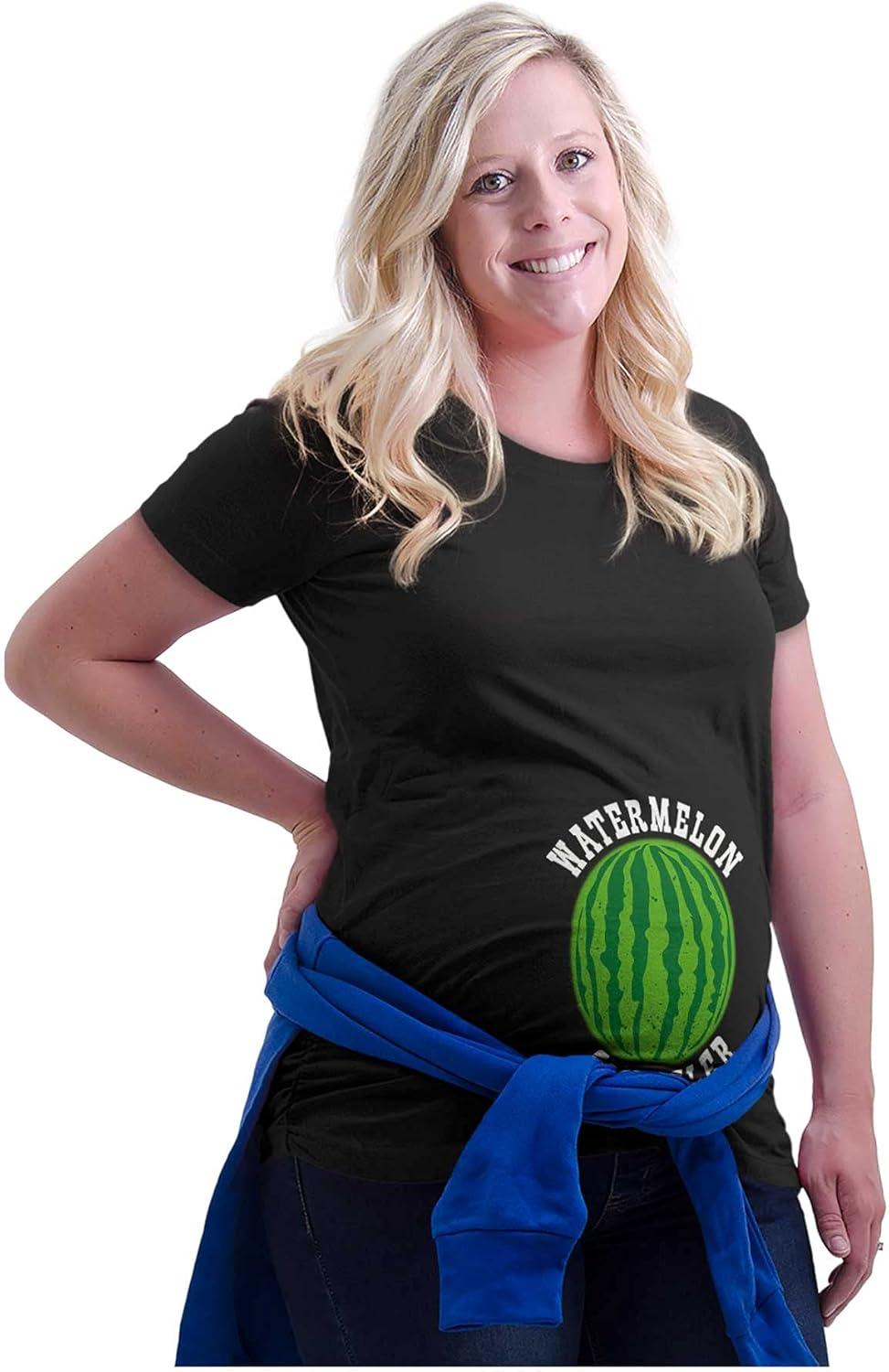 imageWomens Maternity Watermelon Smuggler Funny Pregnancy T Shirt TeeBlack