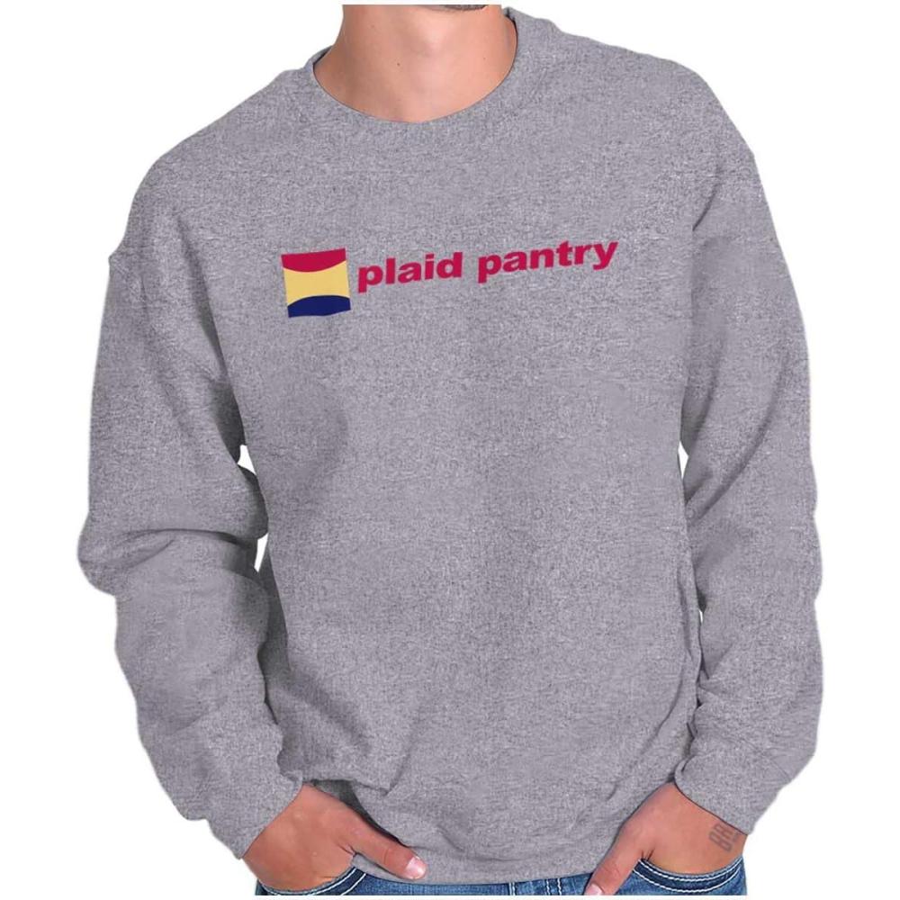 imageBrisco Brands Plaid Pantry Store Minimalist Logo Sweatshirt for Men or WomenSport Grey
