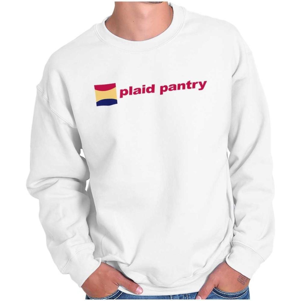 imageBrisco Brands Plaid Pantry Store Minimalist Logo Sweatshirt for Men or WomenWhite