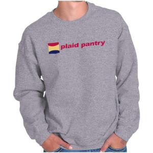 Brisco Brands Plaid Pantry Store Minimalist Logo Sweatshirt for Men or Women(Sport Grey)