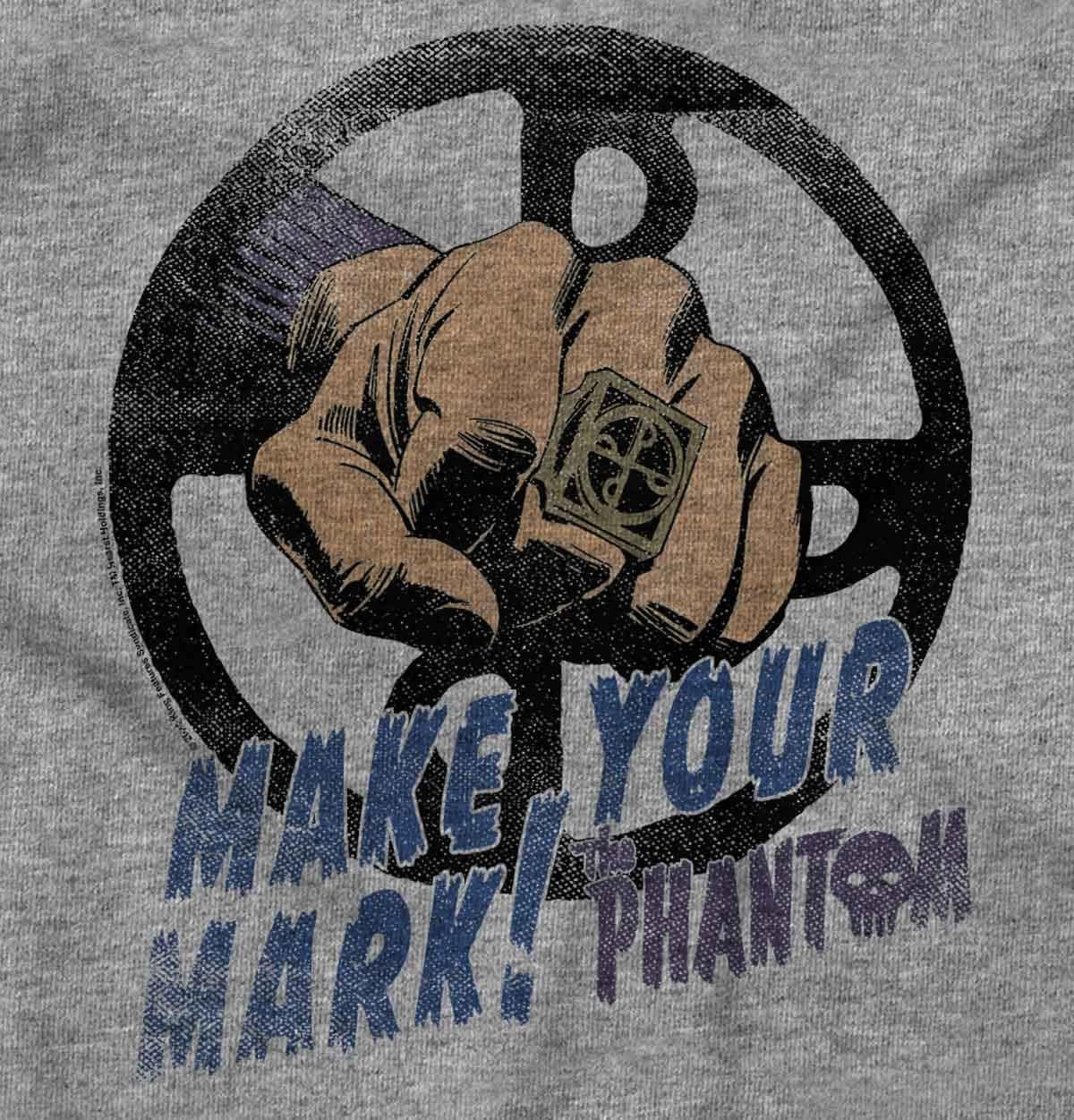 imageBrisco Brands The Phantom Make Your Mark Retro Womens Slim Fit Graphic TeeSport Grey