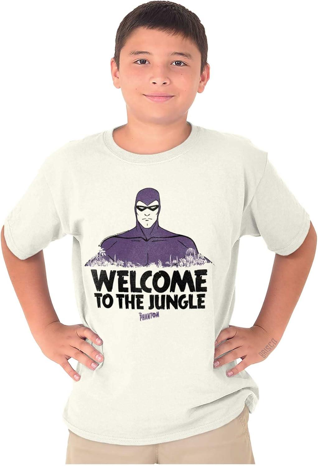 imageBrisco Brands The Phantom Welcome to The Jungle Crewneck T Shirts Boy GirlNatural